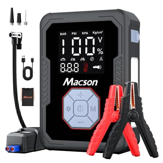 Jump Starter with Air Compressor, 150PSI Tire Inflator 1500A Portable Car Jumper Starter Battery Pack(Up 7.5L Gas/5.5L Diesel Engine), 12V Battery Charger Booster with 6 Modes Flashlight