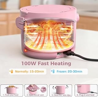 CDBEEE 33oz Electric Lunch Box, 100W Portable Food Warmer Heater, 12V/24V/110V 3-in-1 Lunch Warmer Portable for Work/Office/Car/Travel, Warming Soup & Meal, Spill-Free, Men & Women's Gifts