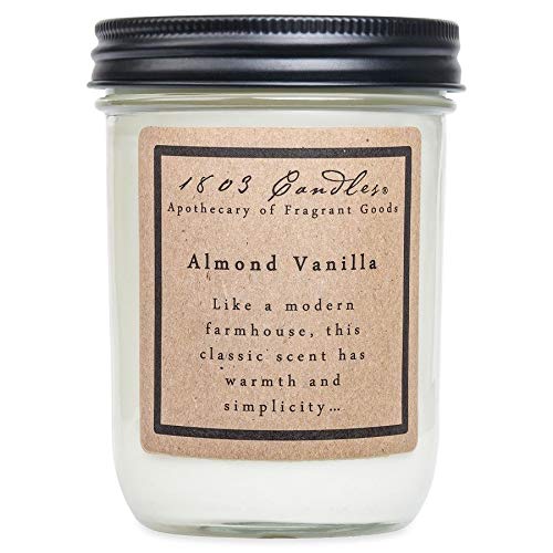 1803 Candles - 14 Oz. Jar Soy Candles - (Almond Vanilla) #TOP10