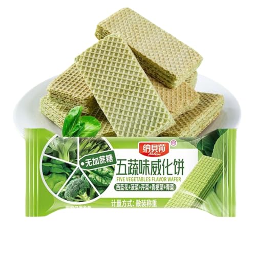 WSYLS Zuckerfreie Waffeln, 2 Geschmacksrichtungen – 6 G * 10 Beutel – Veganer Protein-Snack, Ballaststoffreich – Kohlenhydratarm, Ideal Fürs Büro Und Unterwegs (Gemüsegeschmack)