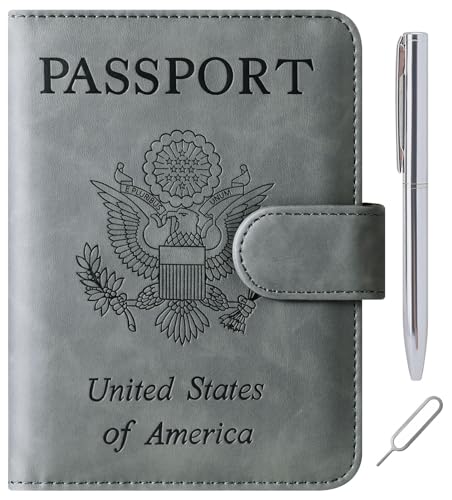 Image of Passport Holder for Travel Essentials, Passport Cover, Rfid Blocking Wallet | Travel Wallet, Leather, Passport Case, Travel Accessories, Vacation Luggage Must Haves, for Men Women