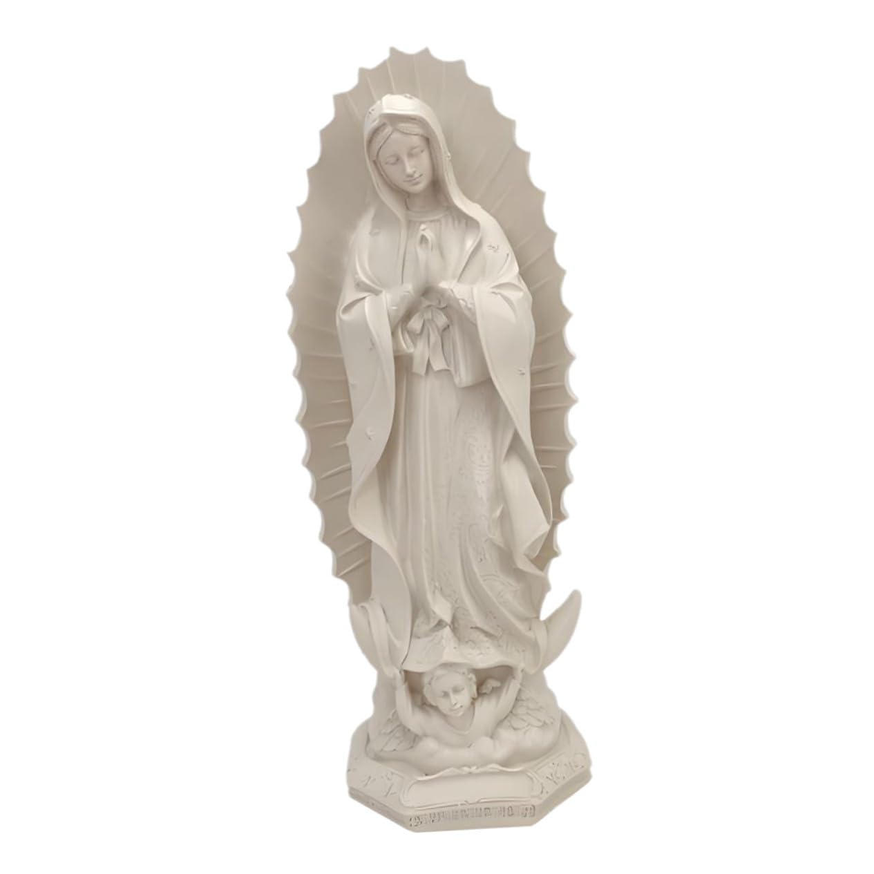 Statue Vierge résine dorée sculpture catholique portable Levemolo