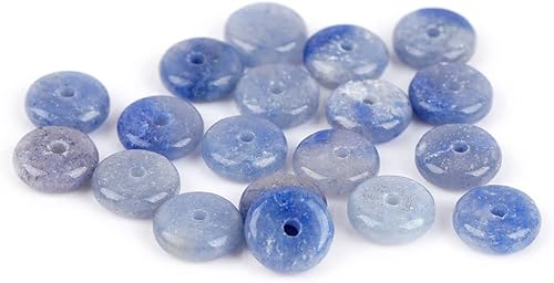 Miniatura 7 de JOE FOREMAN Cuentas espaciadoras de disco Heishi de jade de aventurina azul natural de 0.079 x 0.236 in para fabricación de joyas, hebra completa de