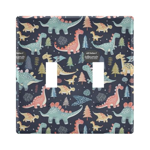 UMIRIKO Cute Dinosaur Dino Light Switch Cover Plate Covers Decorative Double Toggle Home Decor 202b5360