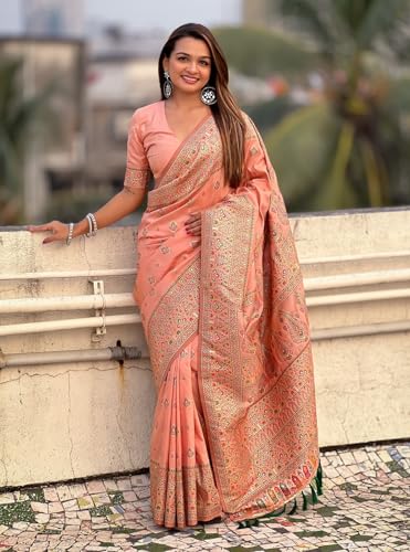 Image of Original Pashmina Kashmiri Silk Zari Woven Saree