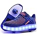 Unisex Bambini Scarpe da LED Luce Singolo Doppia Ruota Skateboard Sportive con Rotelle Automatiche Ruota