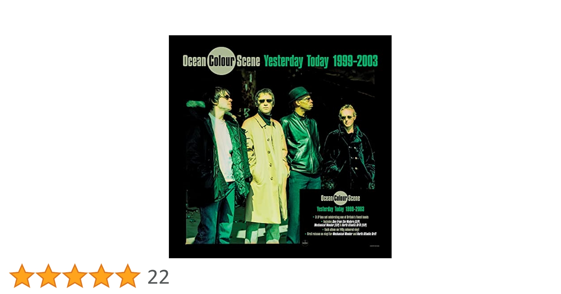Ocean colour scene / yesterday today 12” Amazon.com: Yesterday Today 1992-1997 - 5LP Boxset on 140