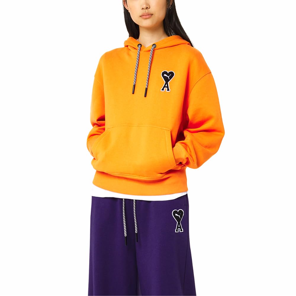 PUMAMens Ami X Logo Hoodie Casual Outerwear Casual - Orange - Size XXS