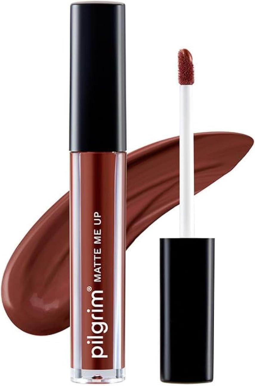 Pilgrim Liquid Matte Lipstick - Bossy Brown | Lipstick for Women with Hyaluronic Acid & Spanish Squalane | Transferproof, Long Lasting & Non Drying with Hydrating Ingredients 3gms