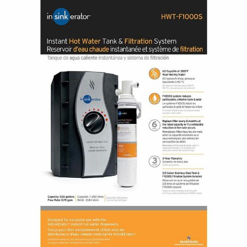 InSinkErator HWT-F1000S, One Size, Silver