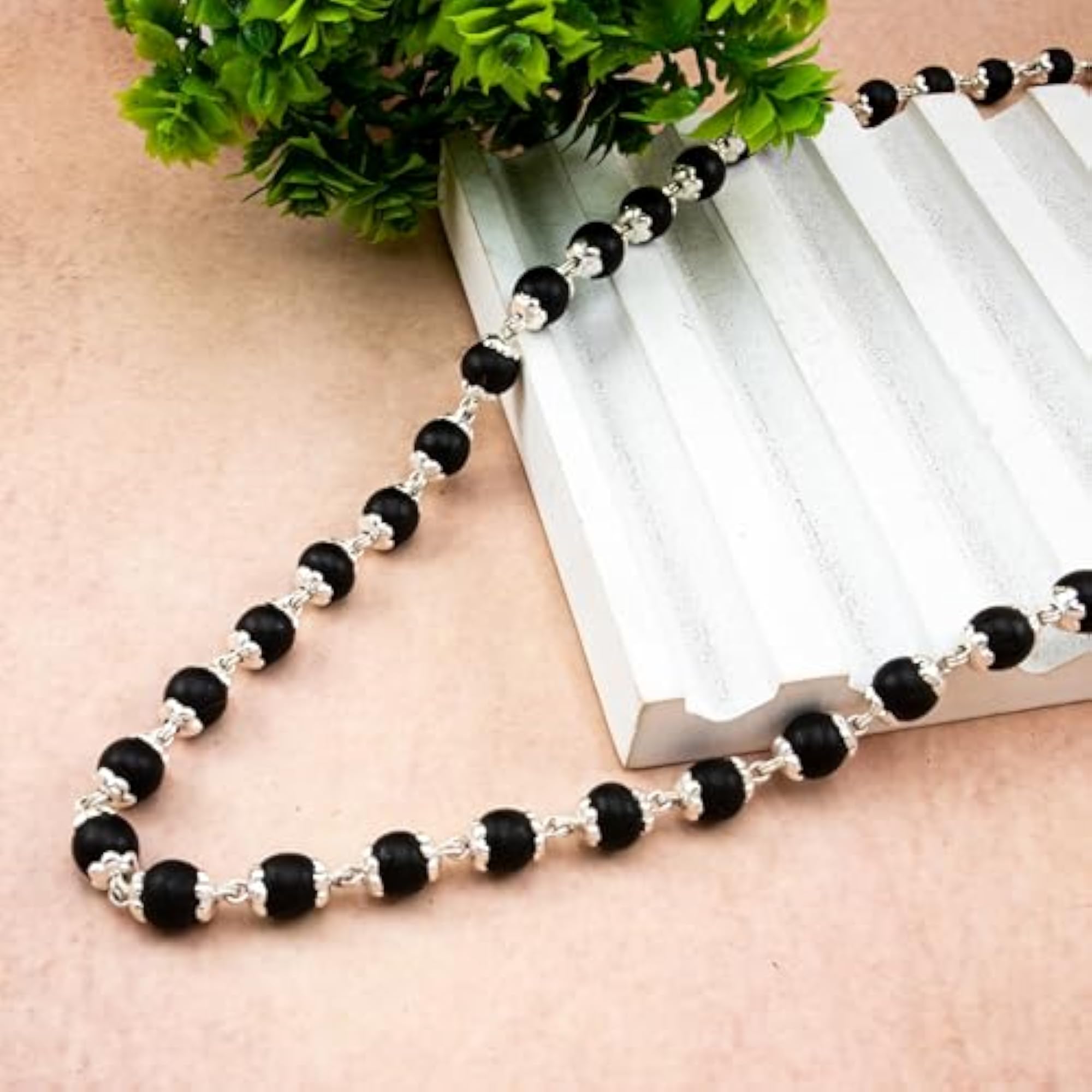 925 Silver Karungali Malai, Dual Silver Wire, 24 Inches