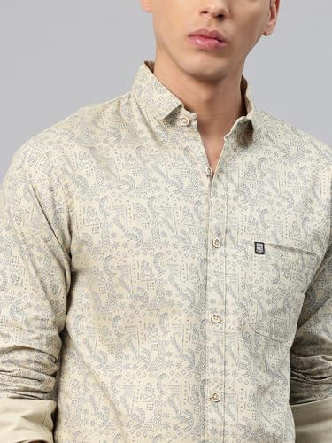 Image of Majestic Man Men's Stylish Floral Print Slim Fit Casual Shirt - Pure Cotton| Full Sleeve | Trendy & Comfortable