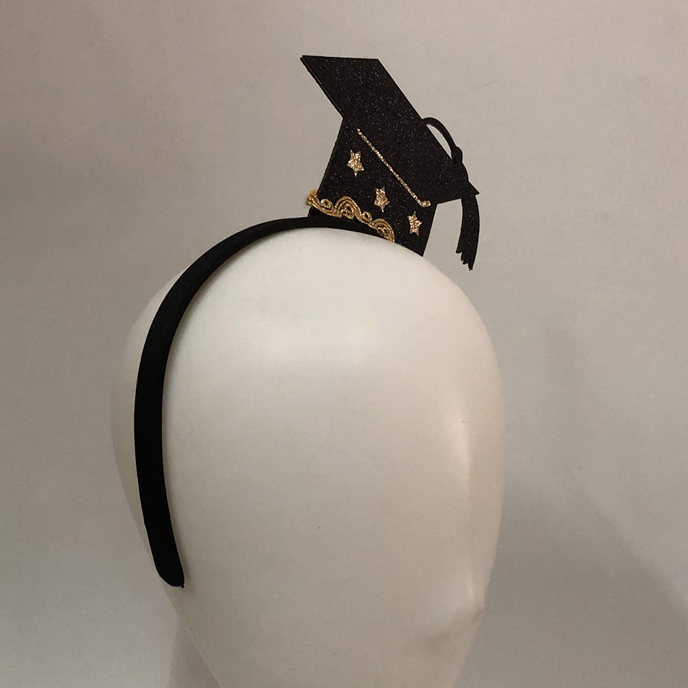 ABOOFAN 2 Pcs Graduation Cap Headband Season Decorative Hair Bands Graduation Hair Hoop UCF Hat Graduation Party Headwear Glitter Hair Hoop Graduation Headband - Image 3