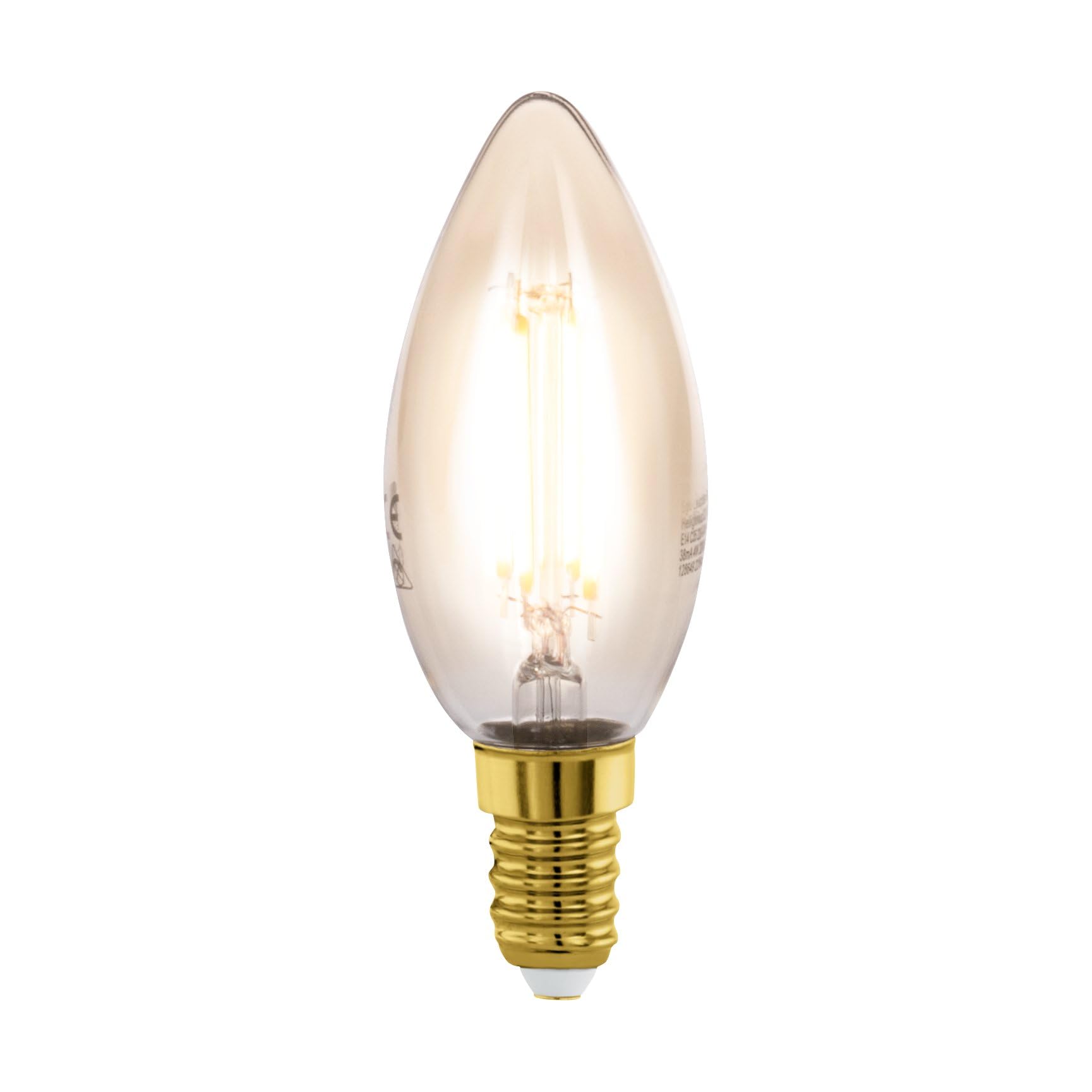 Eglo E14 LED Edison lamp, Amber Vintage Filament Candle Light Bulb, Retro Lighting, 4 watt (Equivalent to 26 watt), 270 Lumen