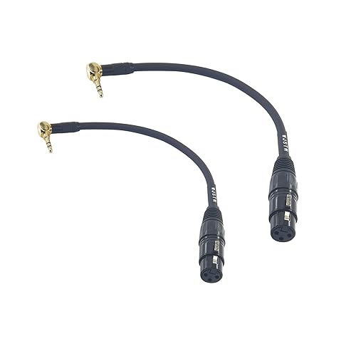WJSTN Adaptador XLR XLR de ángulo recto de 0.138 in a 3 pines XLR a cable de micrófono de 0.138 in (8 pulgadas/2 unidades)