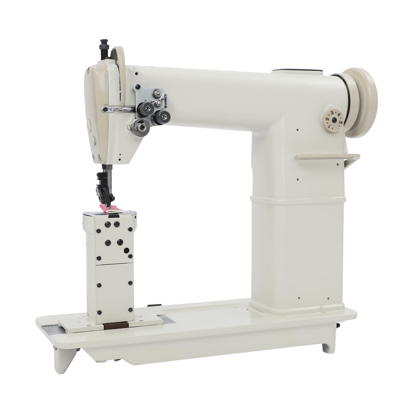 Professional Dual Needle Industrial Sewing Machine for Thick Materials – High Column Design for Shoes, Leather & Bag Repair, Adjustable Stitch Length & Presser Foot Pressure (Not a complete unit)
