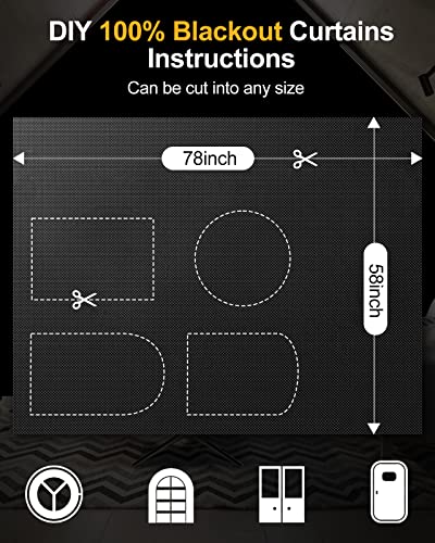 Larwiydo Portable Blackout Curtains-78 X58 Travel Window Blackout Curtains100% Blackout Material And Adhesive Tapes -Temporary Blackout Blinds For Baby Nursery, Bedroom,Living Room, Travel #TOP3