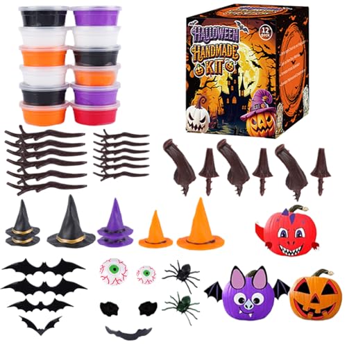 Kits genéricos de pasta de modelador de calabaza para – Conjuntos de decoración de Halloween, pasta de modelar, suministros de modelado favoritos para el hogar, escuela preescolar, clase niños y niñas