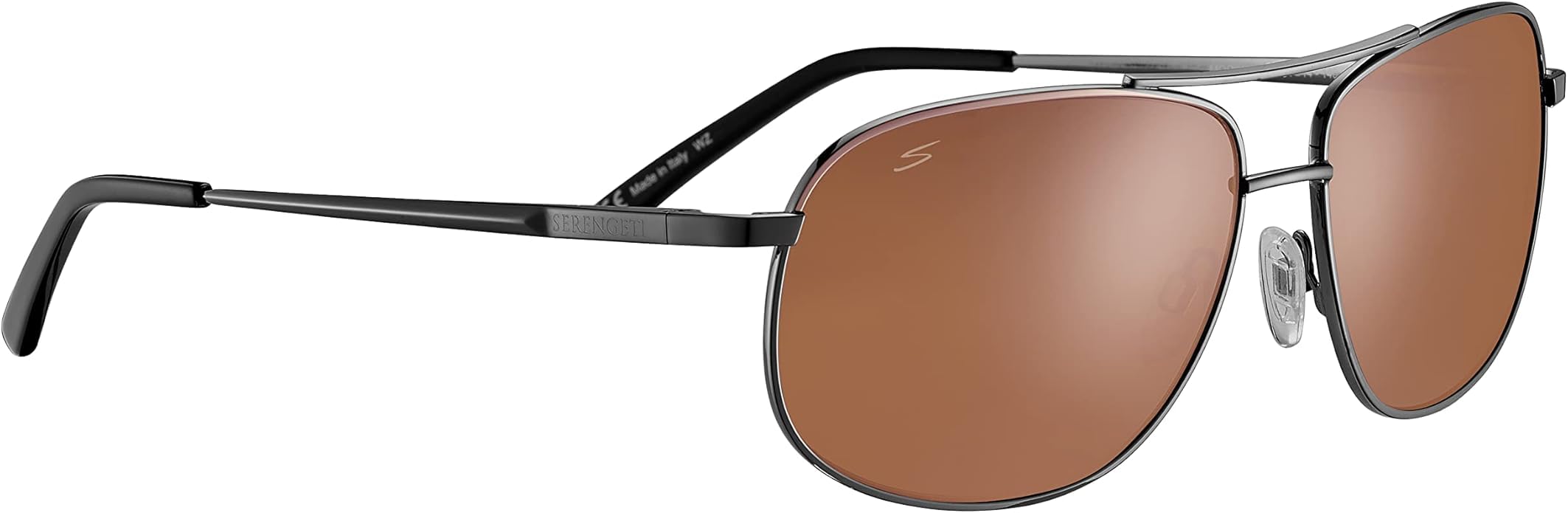 Photo 1 of Serengeti - SASSARI 2.0, Shiny Gunmetal, Mineral Brown Polarized Lens, Large size sunglasses, Men and Women (Shiny Gunmetal, Mineral Brown Polarized)