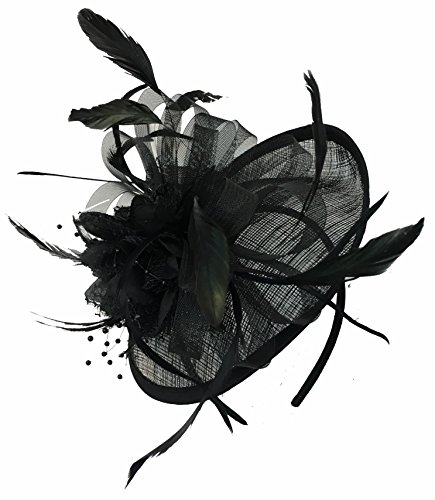 Chapeau bibi soucoupe noir Caprilite pour mariage et grand prix