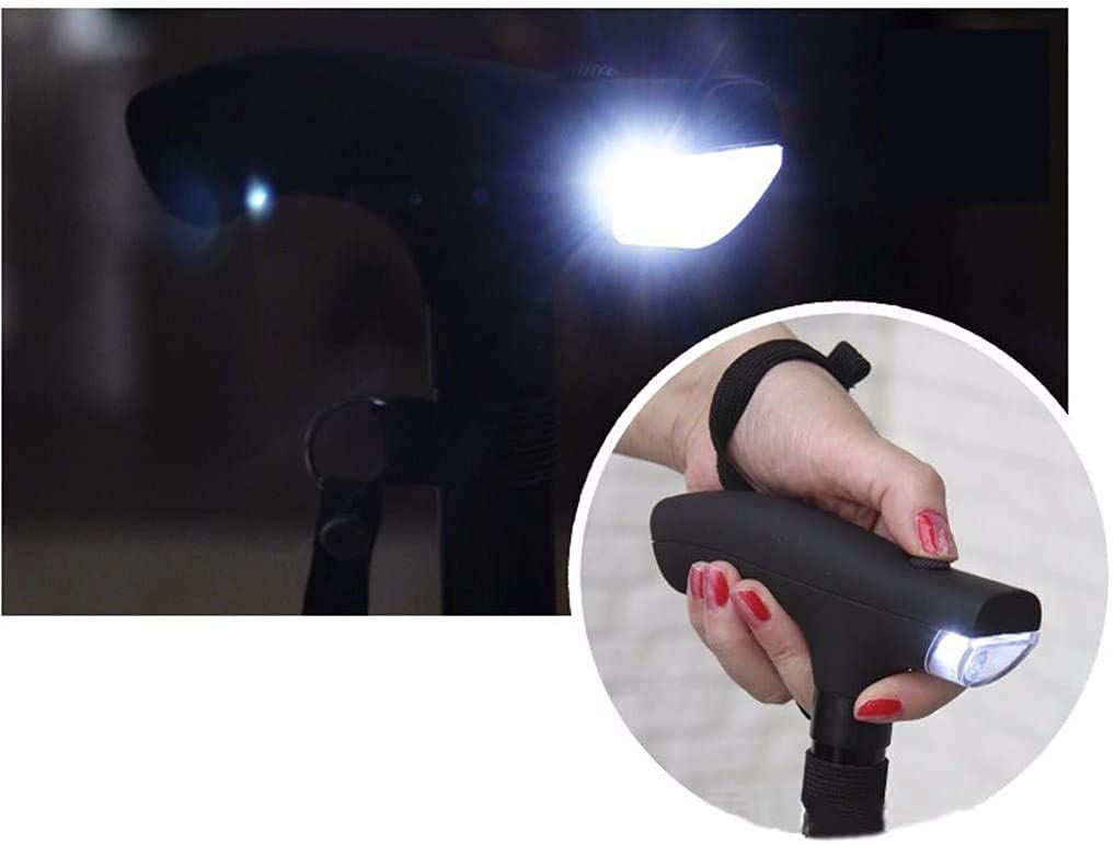 Muleta Plegable de Aluminio con Luz LED Bastón para Caminar Bastón de Escalada de Cuatro Ángulos muleta-11.19 Interesting