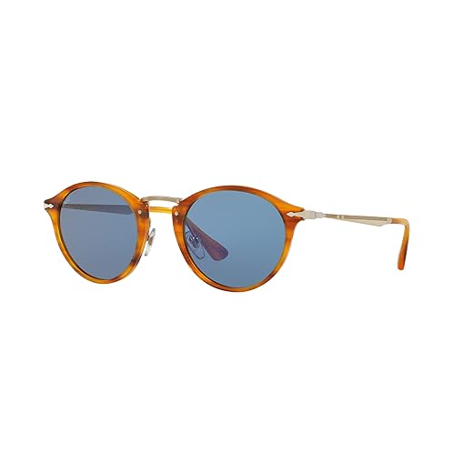 Óculos de sol persol unissex adulto Po3166s, listrado marrom/azul claro, 51 mm EUA