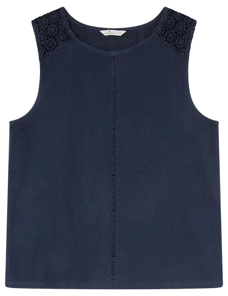 SPRINGFIELD Women's T-Shirt, Navy Blue, L
