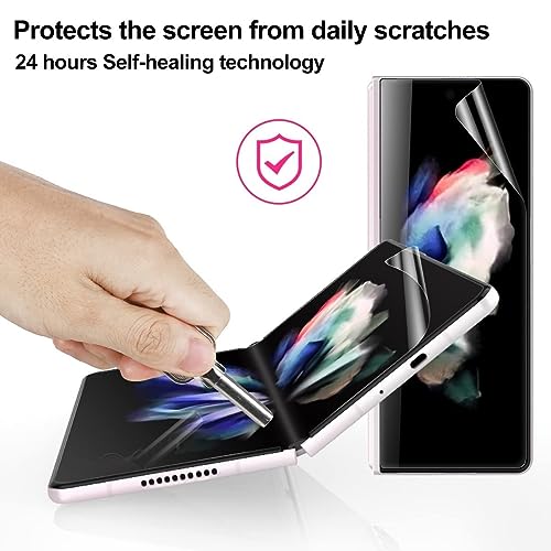 Image of Uyiton Premium 4-in-1 Screen Protector for Samsung Galaxy Z Fold 3 5G | HD Clear Screen Guard Set with Front Screen, Back Panel, Inner Fold Display & Hinge Protector | Bubble-Free Easy Installation | 3 Months Warranty