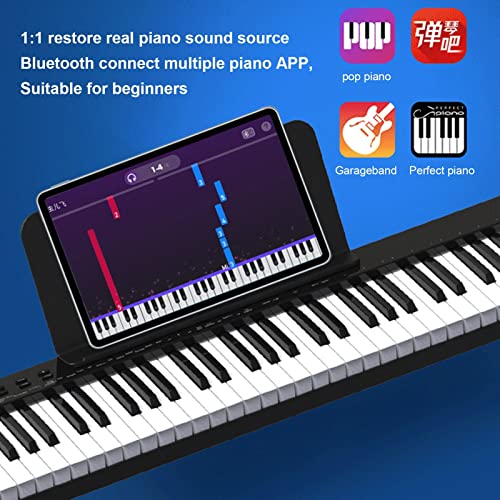 Piano à clavier portable à 61 touches Piano numérique électrique Double haut-parleurs intégrés Batterie rechargeable Instrument de musique Piano avec connexion MIDI Bluetooth for les cadeaux d’anniver - Les Beatles, Paul McCartney, John Lennon, RIngo Starr, George Harrison Piano à clavier portable à 61 touches Piano numérique électrique Double haut-parleurs intégrés Batterie rechargeable Instrument de musique Piano avec connexion MIDI Bluetooth for les cadeaux d'anniver – Image 6