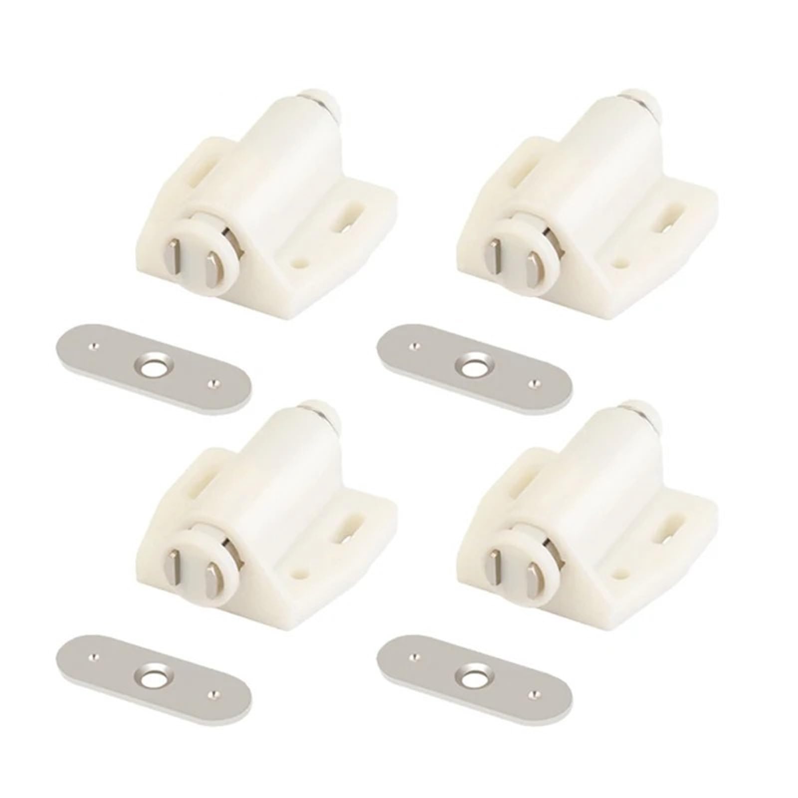 Door Stopper 4/8Pcs Single Magnetic Catch for Invisible Wardrobe and Furniture Cabinet Door Closing(4Pcs Cream-Colored)
