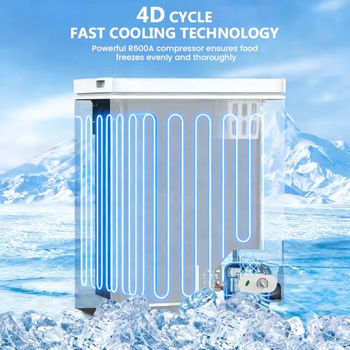 Image of COWSAR 5.0 Cu.Ft Chest Freezer, Small Deep Freezer with 3 Baskets, White