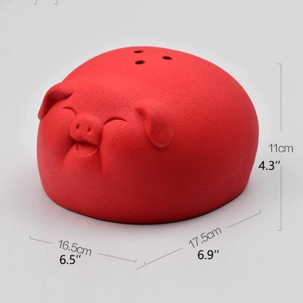 Palnik Na Kadzidełka Piggy Incense Burner Ceramiczny Piec Przeciwpożarowy Indoor Censer Ornaments Home Office Decoration Pokoju Medytacyjnego Salonu(Rot)