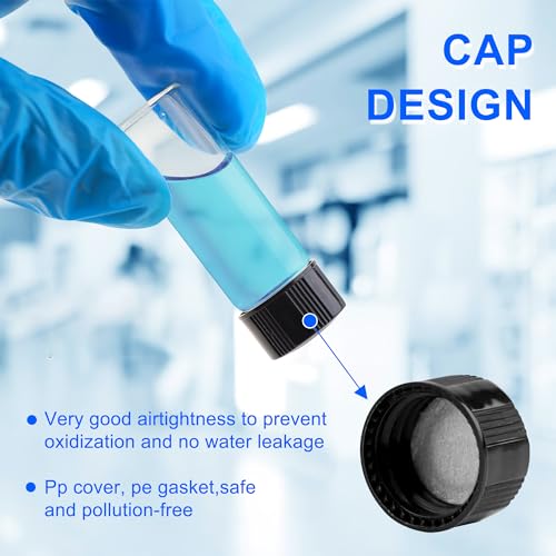Ettsnu ETTSNU-4 10Pcs 4Ml Clear Glass Vials With Screw Caps And Pe Pad, 1 Dram Small Lab Sample Vials With Lids, Leak-Proof Liquid Storage Empty Vial thumb #4