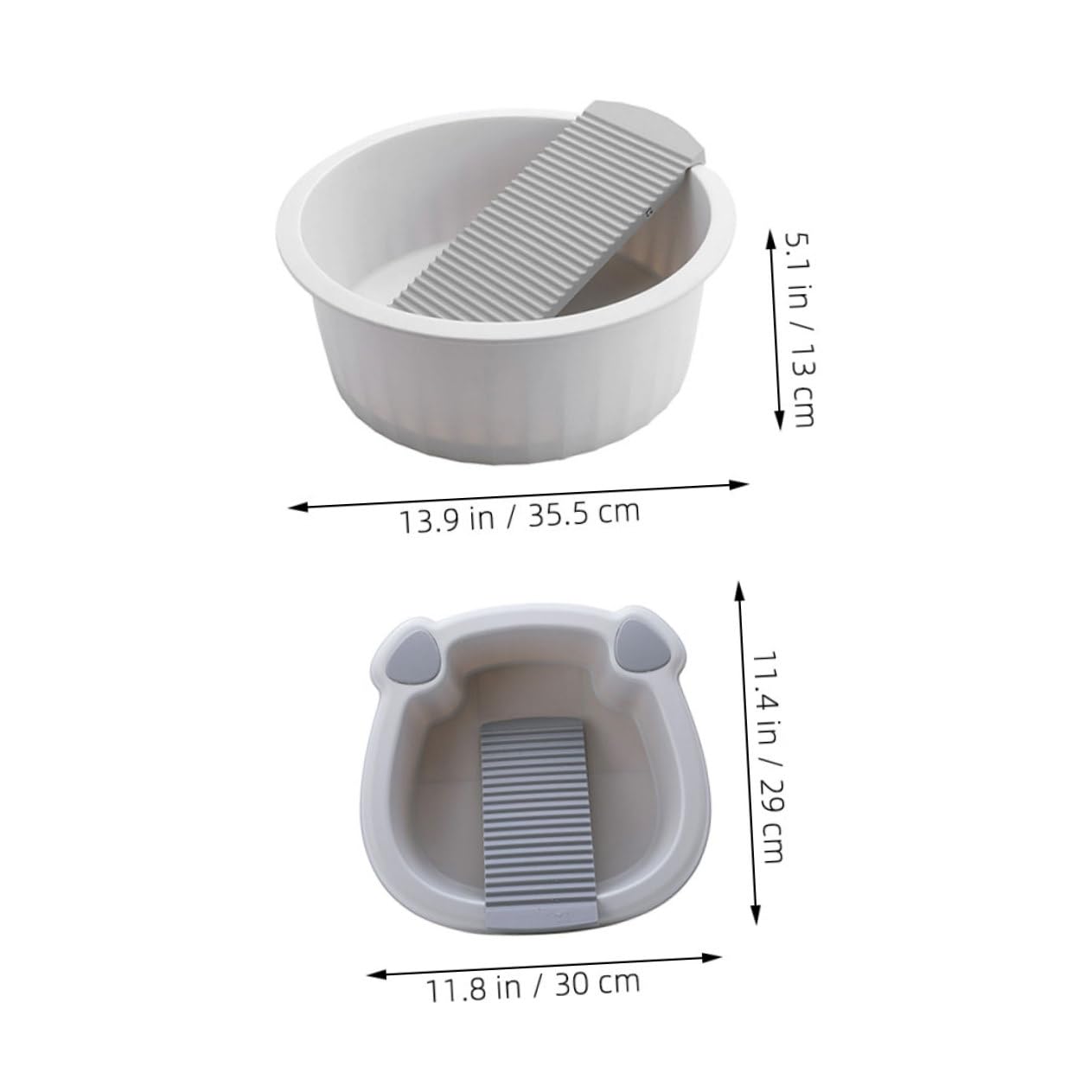 Vaguelly 2stücke Waschbecken Für Babykleidung Mit Waschbrett Tragbare Waschwanne Aus Kunststoff Rutschfeste Waschbrettbecken Für Zuhause Und Unterwegs Doppelbecken-design Für