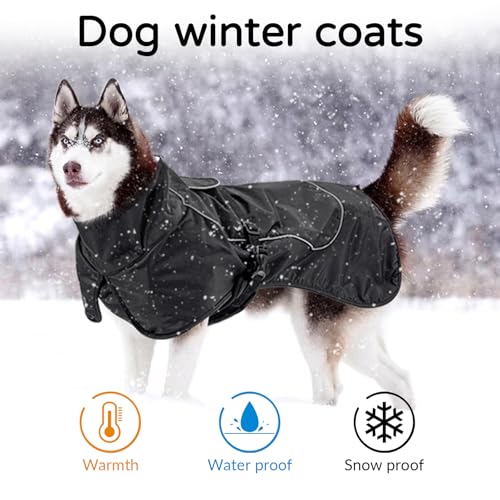 Abrigo impermeable para perro Skmeditec con arnés integrado y forro polar 3