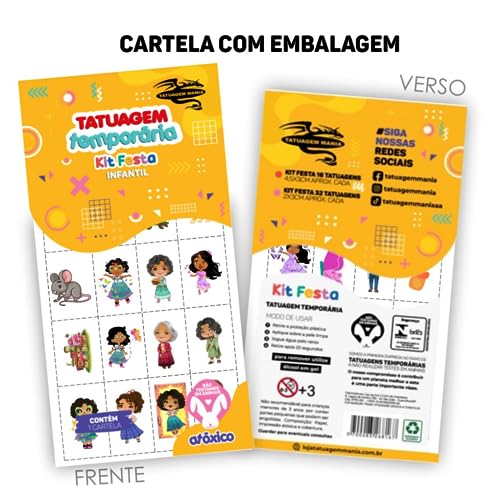 Tatuagem Temporária Infantil Encanto | Kit Festa 32-066