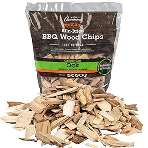Camerons All Natural Oak Wood Chips for Smoker – 260 Cu. in. Bag, Approx 2 Pounds – Kiln Dried Coarse Cut BBQ Grill Wood Chips for Smoking Meats – Barbecue Smoker Accessories – Grilling Gifts for Men