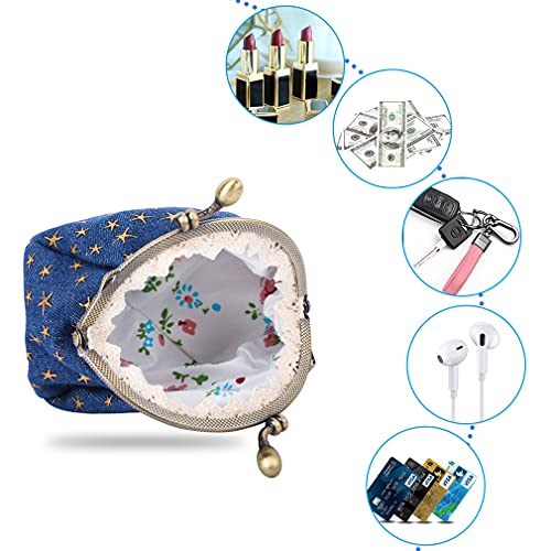 Isuperb Coin Purse Coin Bag Star Pouch Kiss-Lock Change Purse Small Wallets Coin Pouch For Women (Navy Blue) #TOP3