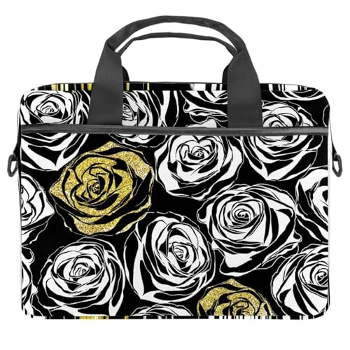 Sacoche pc 13 à 14.5" antichoc rose pailletée et noire