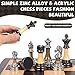 Luxury Large Metal & Acrylic Chess Set with Wooden Chess Board (17”) – Weighted Chess Pieces with 3.5” King, Foldable Tournament Chess Set for Adults & Kids, Professional Chess Game Set