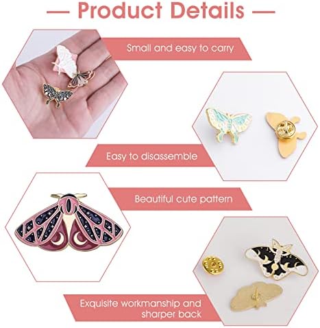 Yolev Butterfly Enamel Pins Set Cool Enamel Lapel Pins Brooches Cute Animal Enamel Pins Set Pins Badges Steampunk Badge Jewelry for Backpacks Clothes Caps
