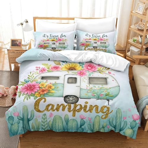 Parure de lit camping-car rétro pour chambre d'enfant aventureuse 140x200cm - 3