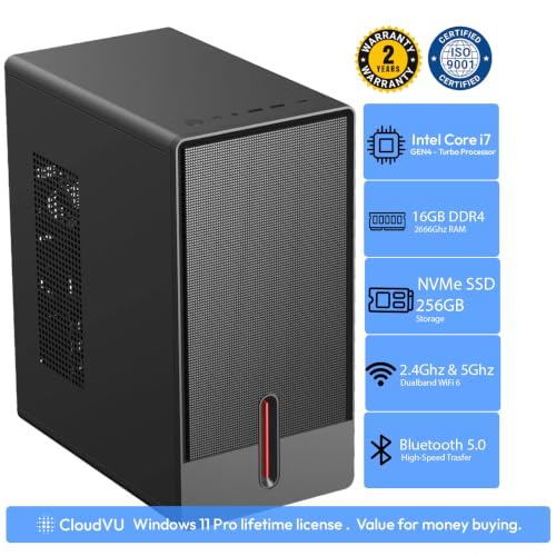 Image of Desktop PC | CPU Core i7 3.60Hz | 16GB RAM | 256GB NVMe SSD | 5G WiFi & Bluetooth | Type-C Port | LAN | Windows 11 Pro Licence & MS Office | GEN4 Computer (VX3-i7GEN4-16GB-256GB-NVMe)