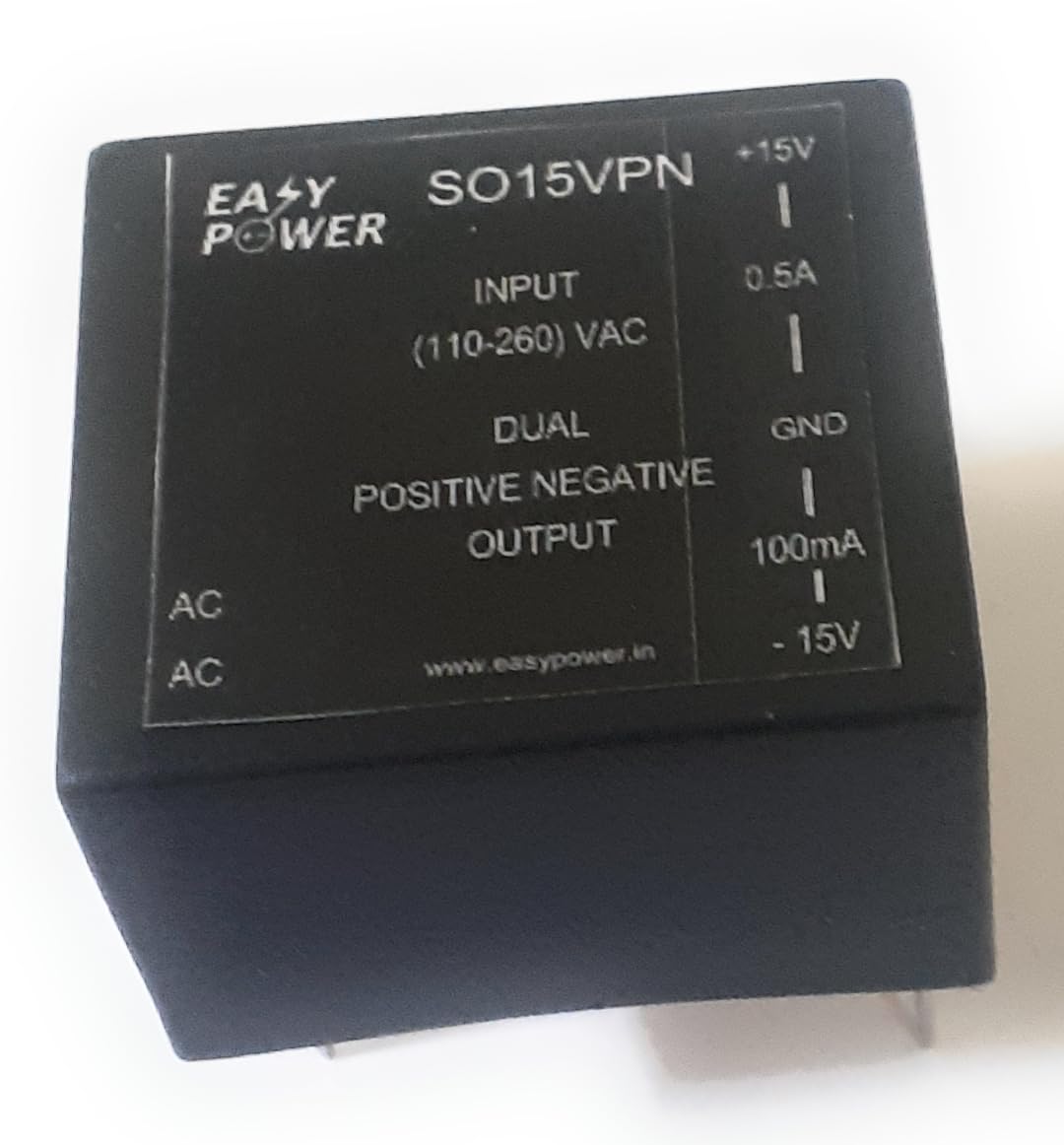 Easy Power Dual Output Power Supply, 110-260V AC Input, +15V/500mA, 15V/150mA Output-picture-22