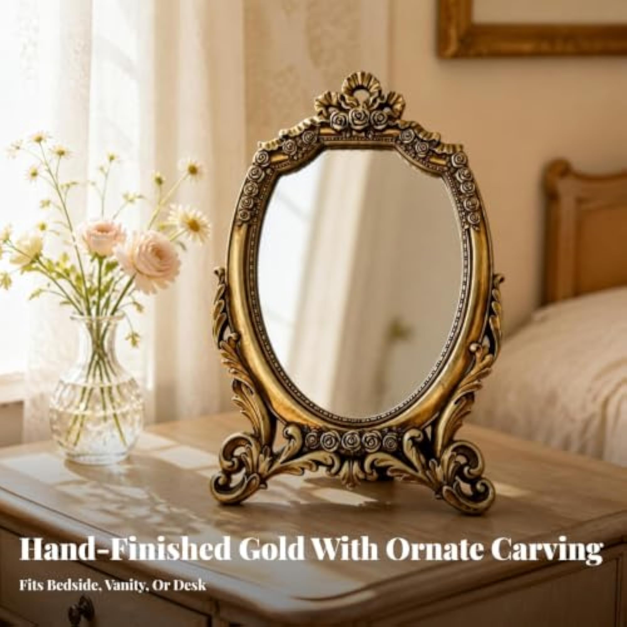 Freestanding Baroque Tabletop Mirror