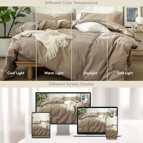 Image of MooMee Duvet Cover Set 100% Washed Cotton Linen Like Super King
