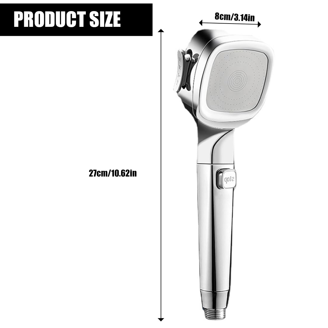 Soffione Doccia a 4 Tipi di Getto,Doccino per Doccia con Interruttore,Soffione Doccia Alta Pressione, Soffione Doccia ad alta Pressione Spruzzo A Risparmio Idrico