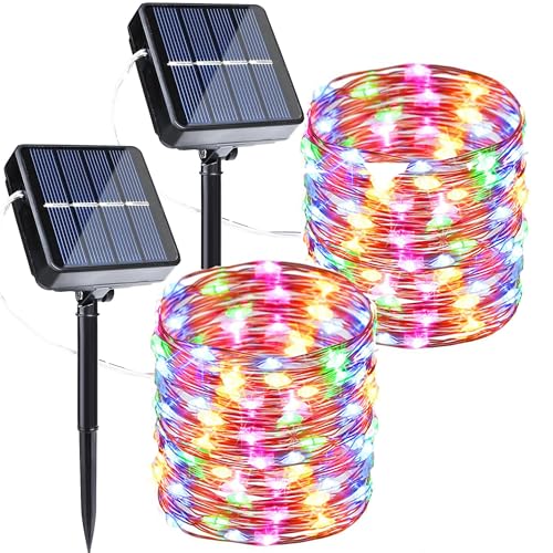 Joomer Solar String Lights Outdoor 2 Pack Total 80FT 240 LED Multicolor