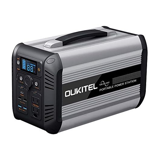 OUKITEL 500W Solar Generator, 614Wh LiFePO4 Power Station with PD 60W USB-C, 110V Pure Sine Wave AC Outlets, Quiet Portable Power Station for Home Outdoor Camping RV Travel