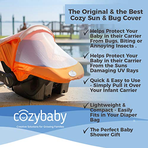 Summer Cozy Cover Sun & Bug Cover (Glacier Gray) - The Industry Leading Infant Carrier Cover Trusted by Over 2 Million Moms Worldwide for Protecting Your Baby from Mosquitos, Insects & The Sun - Thumbnail 3